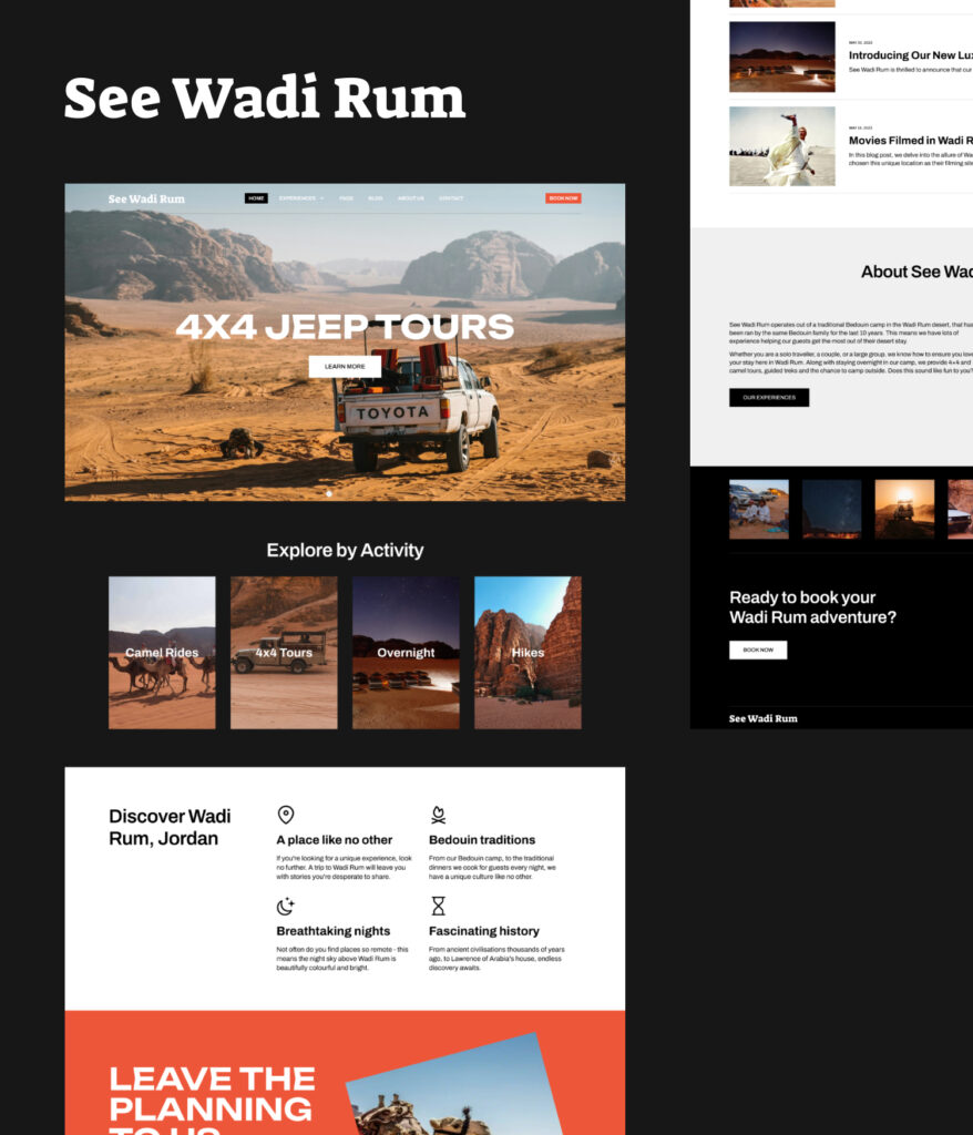 See Wadi Rum website mockup by Sam King